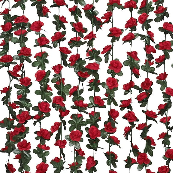Flower Garland Rose Vines, Strands 99Ft Flowers Vines for Bedroom, Rose Flower Garland Decoration, Rose Floral Garland for Room Table Christmas Birthday Wedding Party Garden Wall Decor