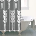 thumbnail image 4 of Grey and White Arrow Feather Pattern Shower Curtain 36"x72" ,Bathroom Decorative Shower Curtains Set with 12 Hooks,Modern Waterproof Washable Shower Curtain, 4 of 6