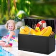 thumbnail image 3 of 100 Gallon Rattan Deck Box, Lockable Waterproof Storage Box for Poolside, Patio, Garden, Home and Balcony - Black, 3 of 9