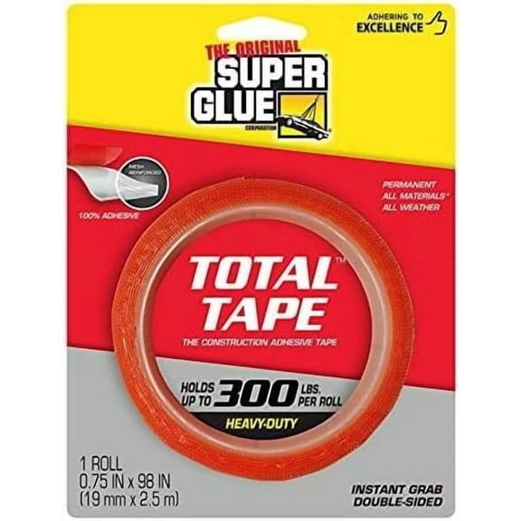The Original Super Glue Super Strong Double Sided 0.75 in. W X 98 in. L Mounting Tape Clear