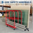 thumbnail image 4 of 2000LBS Heavy Duty Folding Platform Truck - Side Handrails - 37x24 Inch All-Weather Flatbed Computer Tower Cart-5" 360° Swivel Wheels-Red | Two Brake Wheels+Two Global Wheels, 4 of 5