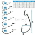 thumbnail image 3 of Harmony Fishing - Razor Series EWG Offset Hooks with Flex Keepers 10 Pack  Bass Fishing  Adjustable Flexible Bait Stoppers  HCS  Slick Black Nickel Coating Size 1/0 10 Pack w/Flex Keepers, 3 of 9