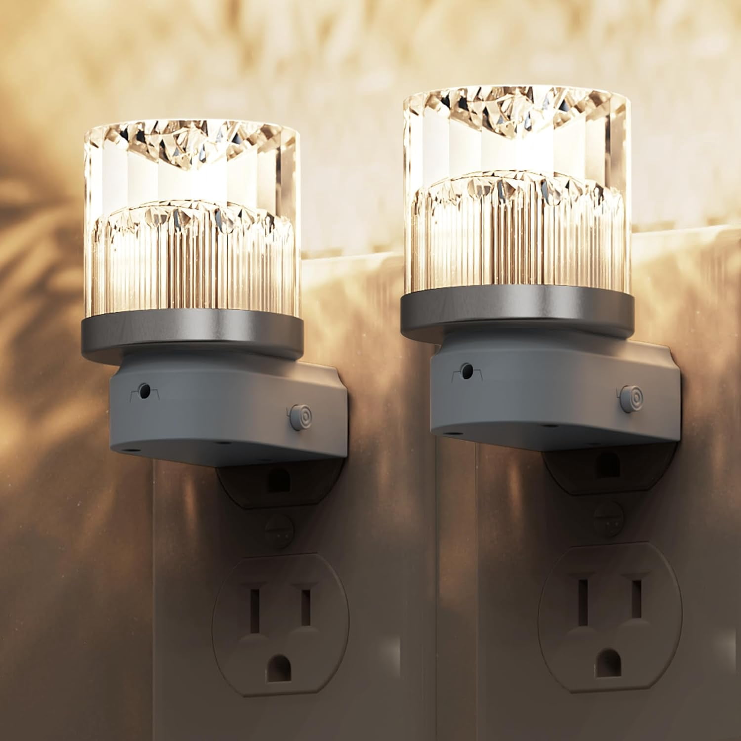 RGHJAR-Night Light, 2 Pack Night Lights Plug into Wall, 3000K Soft Light LED NightLights, Built in Dusk to Dawn Sensor for Hallway, Bathroom, Rooms