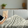 thumbnail image 3 of Art Deco Soft Flannel Fleece Throw Blanket, Splashed Ink Design Fish Scale Formed by Bicolour Dotted Lines, Cozy Plush for Indoor and Outdoor Use, 70" x 90", Pale Coffee White, by Ambesonne, 3 of 5