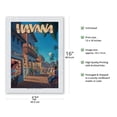 thumbnail image 2 of Havana Cuba - Vintage Travel Poster by Kerne Erickson - Japanese Unryu Rice Paper Art Print (Unframed) 12 x 16 in, 2 of 4