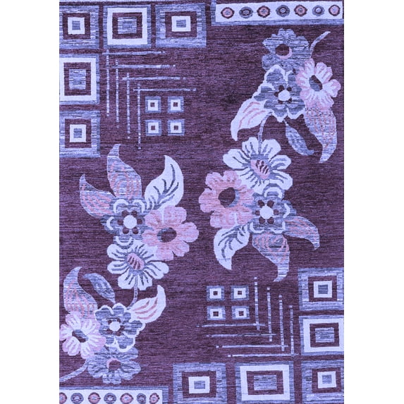 Ahgly Company Indoor Rectangle Abstract Blue Modern Area Rugs, 7' x 9'