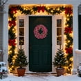 thumbnail image 3 of YardVibe Hydrangea Spring Wreaths for Front Door, 18'' Burgundy Hydrangea Artificial Door Wreaths for Home Mantle Wall Farmhouse Decor, 3 of 6