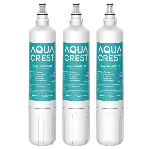 AQUA CREST F-2000 Under Sink Water Filter, Model No.WF03-F2, Replacement for F-2000 & F-2000s, F-1000 & F-1000S Filtration System and AquaPure AP Easy C-Complete, Pack of 3