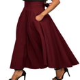 thumbnail image 3 of Jupes Longues Plissées Taille Haute pour Femmes Jupe Évasée Robe en Satin, 3 of 6