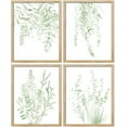 thumbnail image 3 of PixonSign Framed Wall Art Pastel Green Forest Leaf Variety Print, Set of 4 Nature Wilderness Wall Decor Prints, Botanical Floral Leaves Wall Décor, Rustic Classic Home Artwork - 8"x10" Natural, 3 of 5