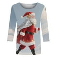 thumbnail image 6 of Xdegoge Christmas Shirt for Women 3/4 Sleeve Santa Funny Graphic T-Shirt Crewneck Vintage Casual Tops Pullover Family Holiday Casual Blouse Gifts 2025 Fall Winter Festival Clothes Fit Party, 6 of 7