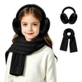 thumbnail image 3 of hengsof 2PC Kids Winter Earmuff Scarf Set,Girls Toddler Children Thickened Earmuff Knit Neck Warmer Gaiter Fleece Set 3-12Y, 3 of 5