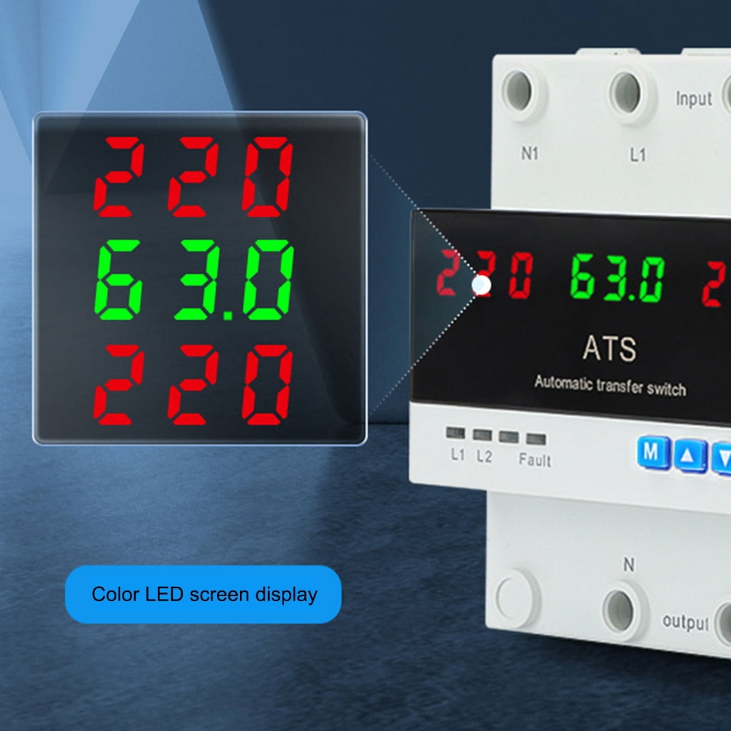 Zeiwohndc Double Power Automatic Transfer Switches 63A 220V Over Under Voltage Defense
