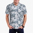 thumbnail image 2 of Balery Lilies Flowers Printed Men’s Short Sleeve Polo Shirt, Midweight Men's Shirt,Golf Polo shirts -3X-Large, 2 of 8