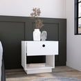 thumbnail image 2 of White Single Drawer Nightstand, 19"H, Open Shelf / Convenient Storage Option, 2 of 3