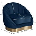 thumbnail image 3 of Pemberly Row Contemporary Navy Velvet Chair with Sturdy Stainless Steel Base, 3 of 5