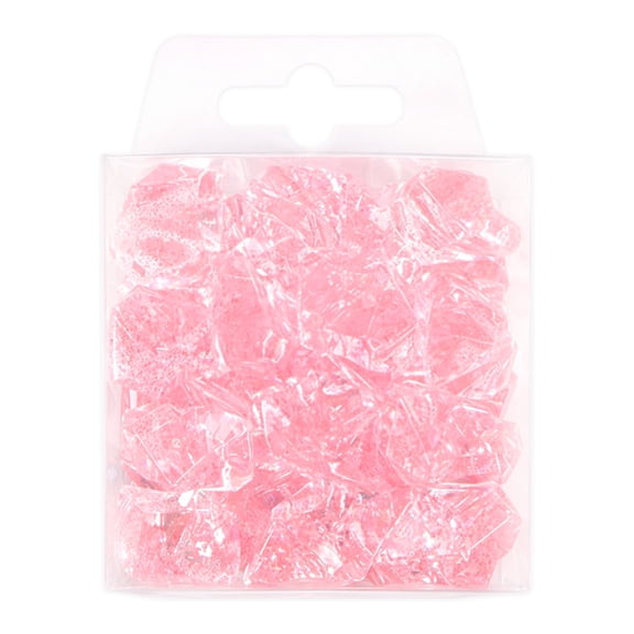 Piedras Decorativas Prichos Chispix Color Rosa de Acrílico y Glitter 25 Piezas por Empaque