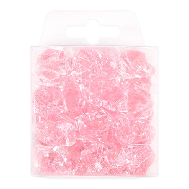 Piedras Decorativas Prichos Chispix Color Rosa de Acrílico y Glitter 25 Piezas por Empaque