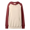 thumbnail image 2 of Oversized Hoodies for Women 2025 Fall Winter Long Sleeve Color Block Hooded Sweatshirt with Pockets Pullover Tops, 2 of 7