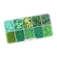 thumbnail image 1 of Luzkey Glass Seed Beads Bracelets Making Jewelry Making with Storage Box Loose Spacer Beads Small Beads for Beading DIY Projects green, 1 of 8