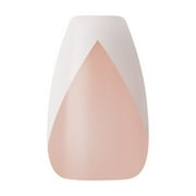 KISS Classy French Tip Press On Nails, Silk Dress, White, Medium Coffin, 28 Count