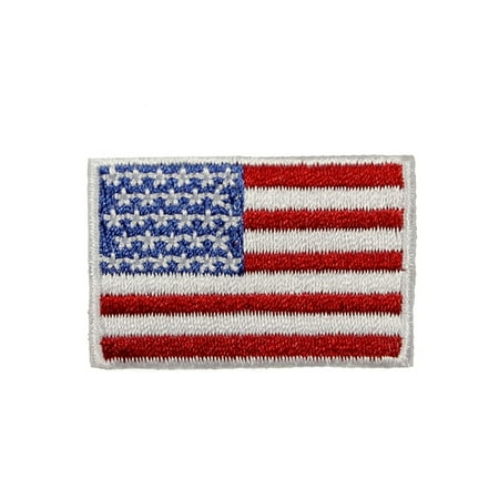 ID 1048 USA American Flag Patch Patriotic Symbol Embroidered Iron On Applique