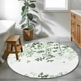 thumbnail image 3 of Round Rugs 3Ft, Sage Green Leaves Round Area Rug Washable Indoor Throw Carpet, Summer Botanical Small Non Slip Circle Rug for Bedroom Living Room Home Decor Aesthetic, 3 of 8