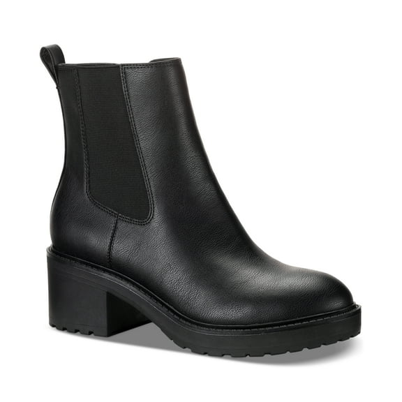 Style & Co Tashh Pull-On Chelsea Boots for Women, Black Smooth, Size 9M