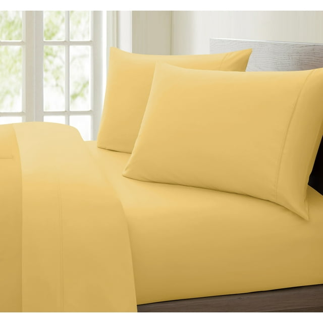 Oxford Collection 600 Thread Count Deep Pocket Egyptian Quality Cotton Solid Sheet Set (King, Gold)