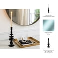thumbnail image 5 of Decorative Glass Candle Holder for Taper Candles - Modern Candlestick Holder with Disc and Sphere Design for Table Decor - Pair with Gold Centerpieces for Tables and Living Room Display - 11", Black, 5 of 11