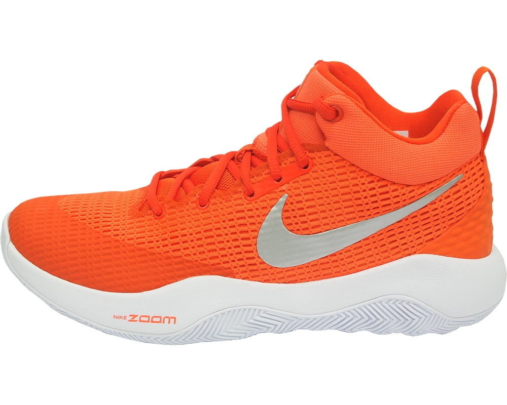 white and orange nike basketball shoes