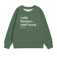 thumbnail image 2 of piuwrlz Sweaters for Girls Printed Hoodie Long Sleeves Without a Hat Sweater Green Size 9-10 Years, 2 of 6