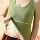 thumbnail image 3 of Camisas Térmicas Sin Mangas Para Mujer Chaleco Con Cuello En V Con Sujetador Incorporado Ropa Interior Camiseta Sin Mangas Térmica - Verde, 3 of 5