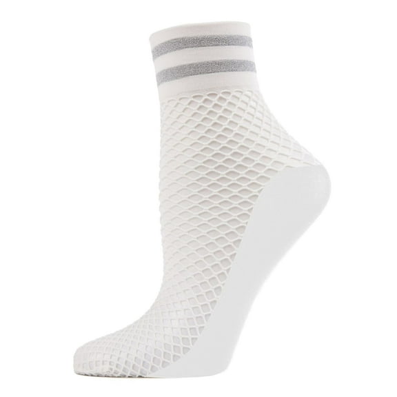 MeMoi Metallic Stripe Fishnet Ankle Sock - Mens - Male