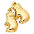 thumbnail image 2 of Wellingsale 14K Yellow Gold Polished Double Boxing Glove Charm Pendant, 2 of 5