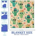 thumbnail image 2 of Cactus Throw Blanket 50x60, Fun Summer Theme Blankets for Living Room Decor, Soft Flannel Cactus Gifts for Women, 2 of 6