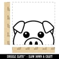 thumbnail image 2 of Peeking Pig Square Rubber Stamp Stamping Scrapbooking Crafting - Small 1.25in, 2 of 7