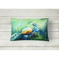 thumbnail image 2 of Proud Peacock Green Canvas Fabric Decorative Pillow, 2 of 3