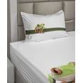 thumbnail image 2 of Ambesonne Animal Fitted & Top Sheet Set with Sham, Tropic Wild Rainforest, Green White, 2 of 4