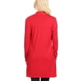 thumbnail image 4 of Women's Long Sleeves Relexed Fit Open Front Side Pockets Solid Cardigan, 4 of 4