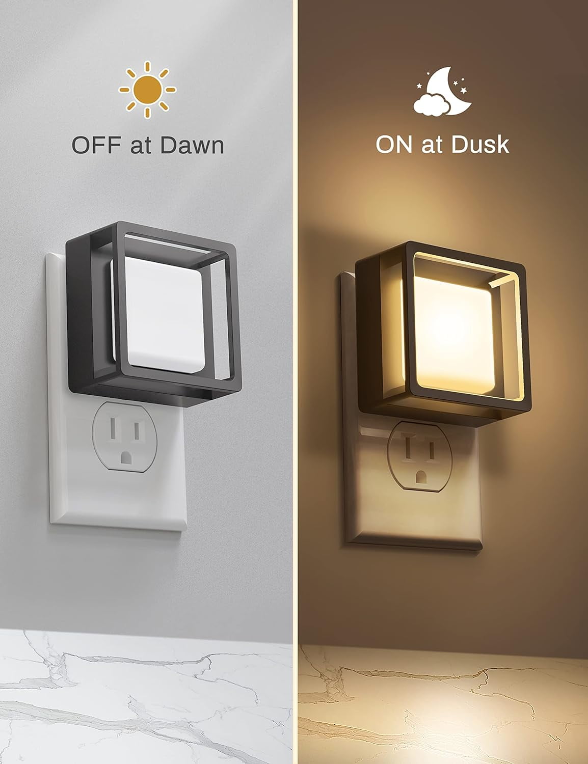 LED Night Light, Night Lights Plug Into Wall [2 Pack] with Dusk-to-Dawn Sensor, Dimmable Nightlights, Adjustable Brightness for Bathroom, Hallway, Bedroom,Kids Room,Stairway,Soft White