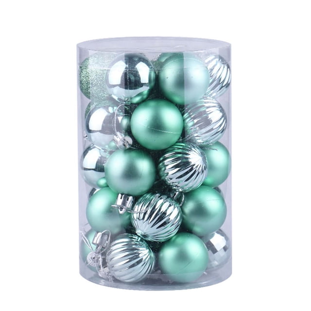 Seyotauo 34 Pcs Christmas Ball Ornaments Set for Christmas Tree 1.57'' Mini Hanging Ball Xmas Ornaments Decorations Xmas Tree Wreath Shatterproof Plastic Balls Bulk for Holiday Party Home Decor