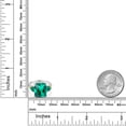 thumbnail image 6 of Gem Stone King 6.44 Cttw Green Nano Emerald and White Diamond 3-Stone Ring for Women | 925 Sterling Silver and 10K Yellow Gold |Gemstone May Birthstone | Emerald Cut 12X10MM | Size 6, 6 of 6