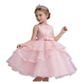 thumbnail image 2 of WPPGONE Girls Tiered Tulle Flower Girl Dress Sleeveless Floral Embroidery Ball Gown Elegant Princess Wedding Party Gown Luxury Pageant Dress Toddler Birthday Photoshoot Party Dresses, 2 of 6