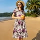thumbnail image 4 of Balery Rose Flowers Vestidos sueltos de manga corta para mujer, vestidos de verano 2025, vestidos casuales de corte A con vuelo., 4 of 6