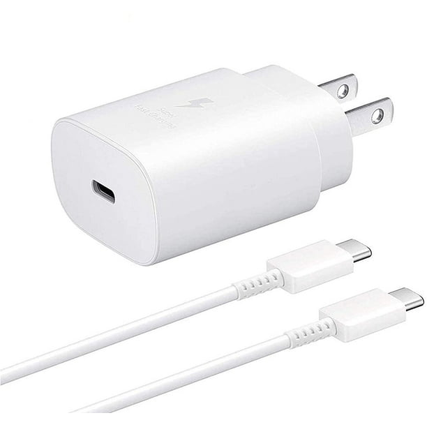 heerser binding vervormen Samsung Galaxy A70 USB-C Original Super Fast Charging Wall Charger-25W PD  Charger Adapter with Type-C Cable - White - Walmart.com