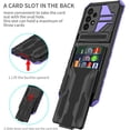 thumbnail image 2 of Case for Galaxy A22 5G,Military Grade [Built-in Kickstand] with Card Holder Dual-Layer Design Heavy Duty Shockproof Protection Phone Case for Samsung Galaxy A22 5G/Boost Celero 5G (Purple), 2 of 18
