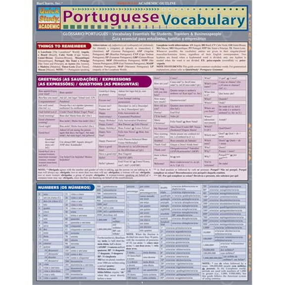 BarCharts- Inc. Portuguese Vocabulary