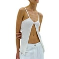thumbnail image 3 of KelaJuan Women Knit Top, Sleeveless Backless Solid Slit Summer Camisole Clubwear for Party, 3 of 6