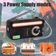 thumbnail image 4 of Radio solar de manivela con banco de energía - Radio dinamo multibanda portátil AM FM WB para emergencias de viajes de camping - Batería de 2000 mAh, alarma SOS, 4 of 10